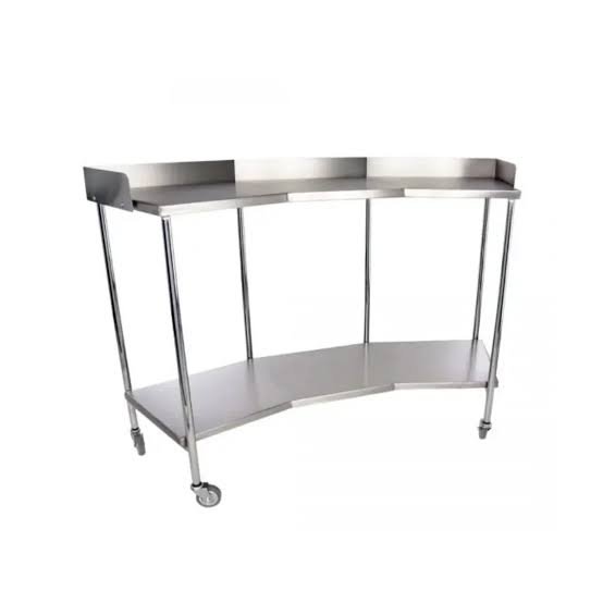 Mesa Riñón de Acero Inoxidable - Dos cubiertas