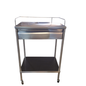 Mesa Pasteur Cromada con Cajón