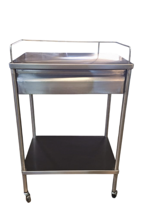 Mesa Pasteur Cromada con Cajón