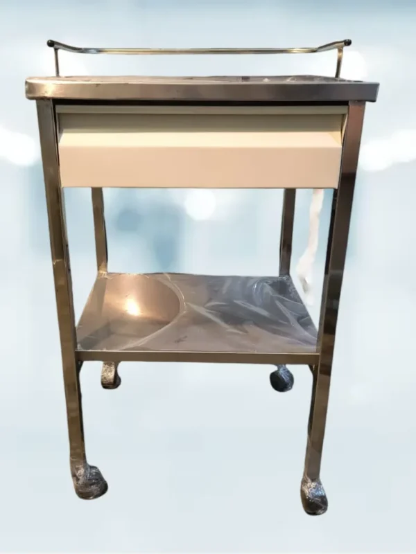 Mesa Pasteur Cromada con Cajón