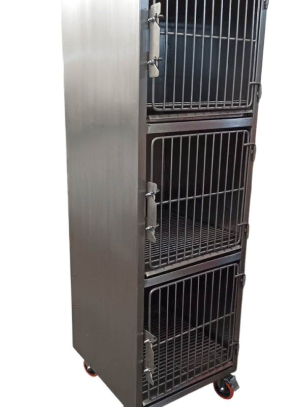 Jaula VETERINARIA de 3 Estaciones con 2 PORTASUEROS