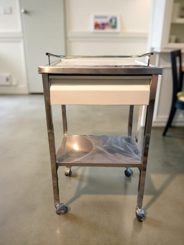 Mesa Pasteur Cromada con Cajón